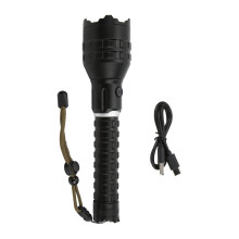 Lanterna LED de alto lúmen, recarregável, à prova d'água, tática, com carregamento tipo C, design ergonômico e cabo antiderrapante para uso em