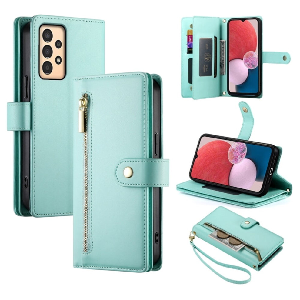 Leather Wallet Case For Samsung Galaxy A13/M13 Green 9152228979055