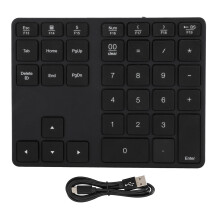 Méarchlár Uimhriúil Gan Sreang In-athluchtaithe Usb C, Ceap Uimhir Bluetooth 35 Eochair Méarchlár Uimhriúil In-athluchtaithe Alúmanaim Éadrom