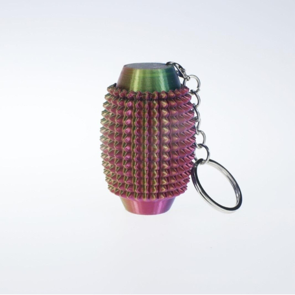 Red/Brown 1Pc 6Cm 3D Printed Stick With Oval Key Axis And Press Button, Portable Fingertip Stress Relief Massage.