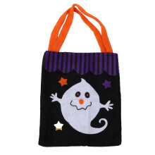Reusable Halloween Trick Or Treat Baskets With Cute Design Custom Name Halloween Gift Bags High Quality Soft Material Foldable Handle Large Capacity