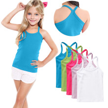 5 Pack Girls Dance Tank Tops Racerback Camisole Spaghetti Strap Camis Sleeveless Undershirts Ballet Gymnastics Wear Hot Pink 2-3 Years