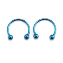 Nose Septum Ring Lip Nipple Eyebrow Lobe Rings Horseshoe Ear Piercings Hip Hop-Blue 10mm