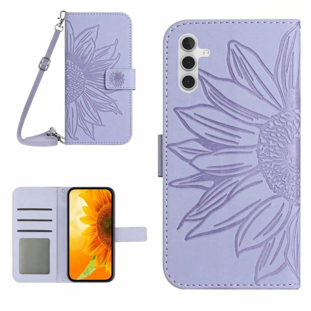 Pu Leather Flip Wallet Case With Magnetic Closure, Card Slots, Hanging Rope, Compatible With Samsung Galaxy S25 Fe 5G 6.7" Purple 9485826669029