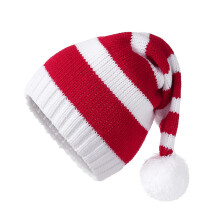 Santa Christmas Hat for Adults & Kids - Knitted Xmas with Pompom, Winter Party Hat for Men Women