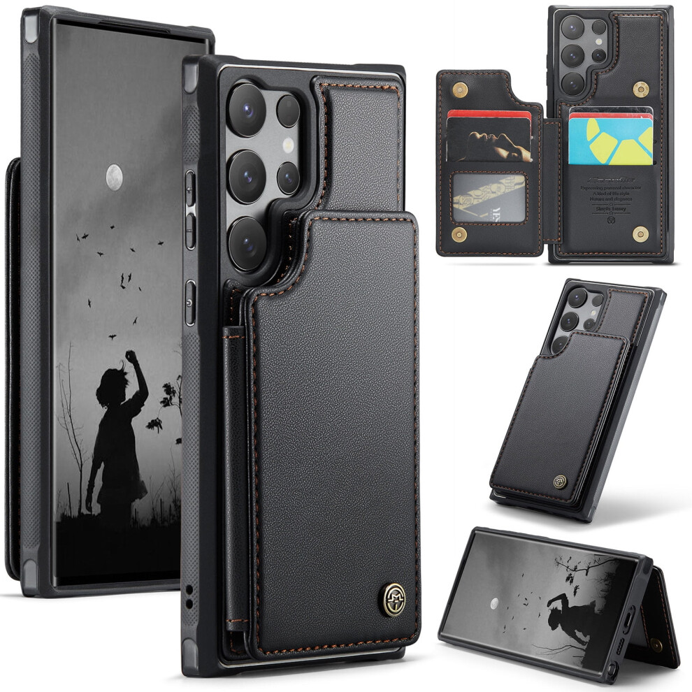 Caseme Leather Case For Compatible With Samsung Galaxy S25 Ultra Â Rfid Wallet, Kickstand, Magnetic Clasp, Shockproof 9193271870876