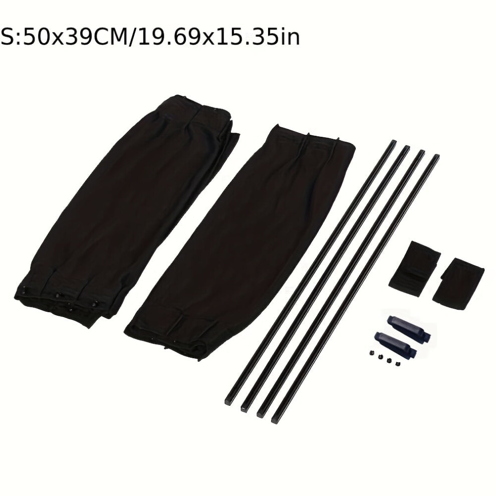 Foldable Uv Car Sunshade And Side Window Curtains | Pure Polyester, Uv And Heat Protection, Stylish Car Interior Accessory Black 9485826666233