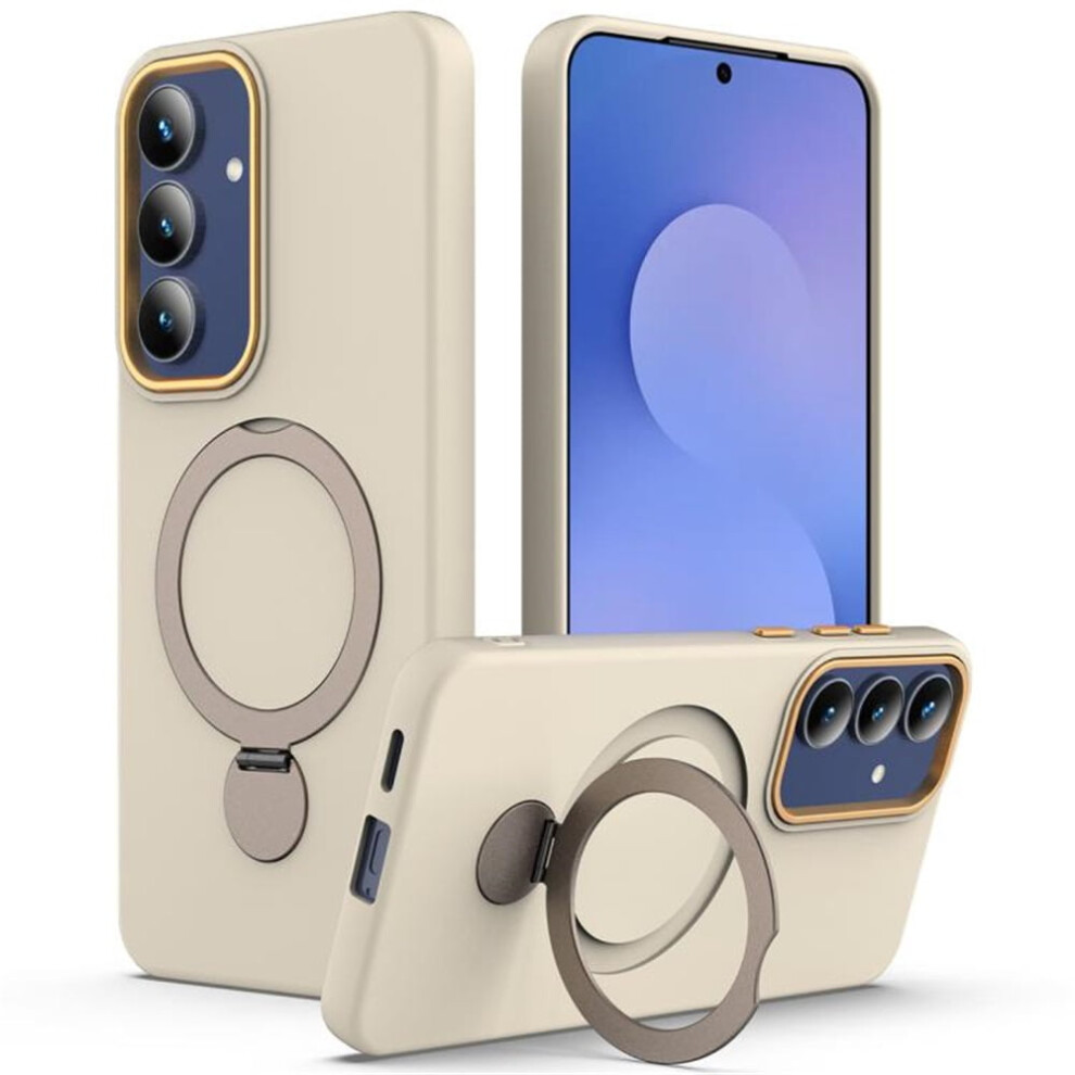 Compatible With Samsung Galaxy S24 Fe 5G Case Â Magsafe, Invisible Magnetic O-Ring Stand, Military-Grade Shockproof, Apricot 9485826668886