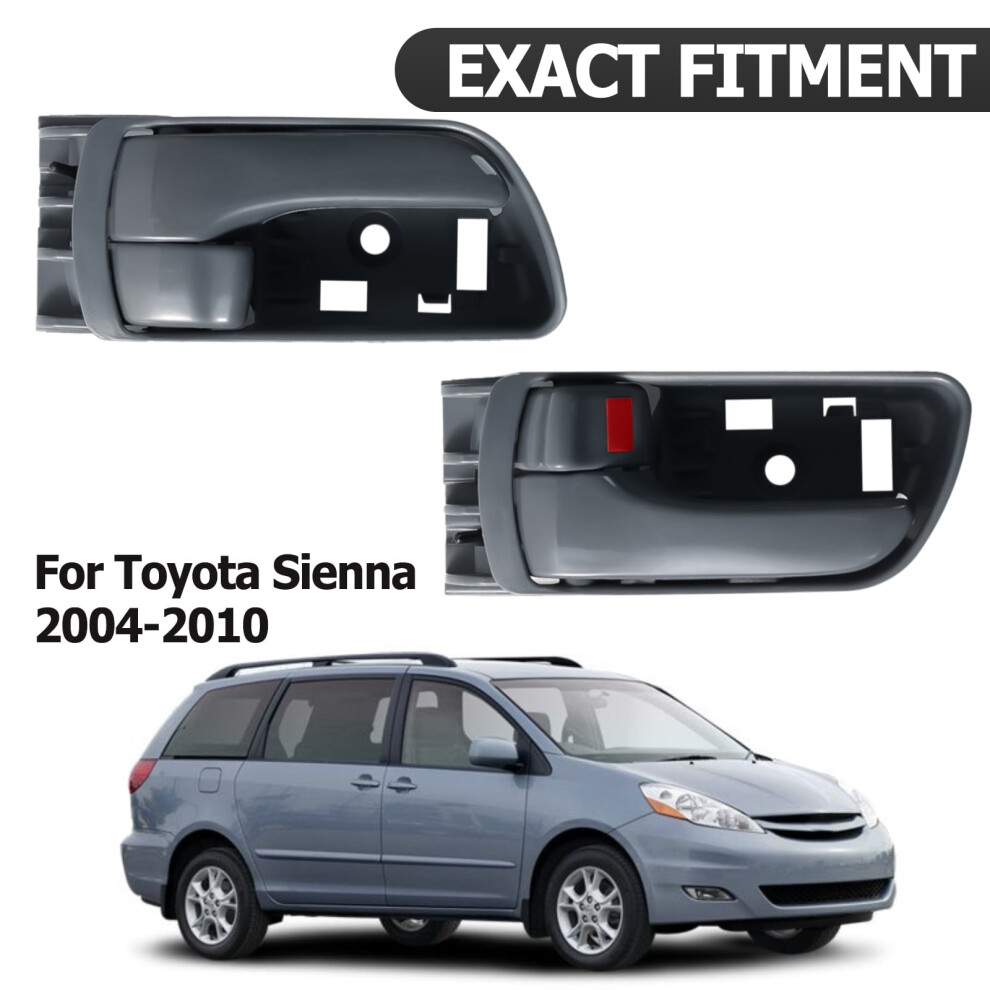 2Pcs Front Interior Door Handle For Toyota Sienna 2004 2005 2006 2007 2008 2009 2010 Gray 9418476727078