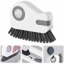2-in-1 Groove Cleaning Brush for Window Tracks, Sliding Doors & Sills – Hard Bristles + Hidden Scraper