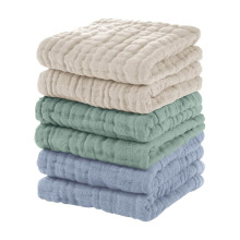 Baby Washcloths 100% Organic Cotton Face Towels 6 Pack Wash Cloths for Baby 12x12in Soft and Absorbent Baby Wipes