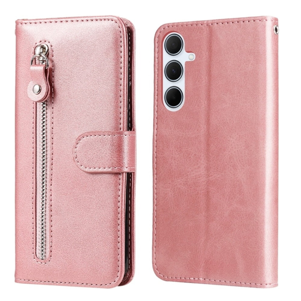 Leather Wallet Case For Samsung Galaxy A36 5G / A56 5G (6.7"), Compatible With Multi-Card Slots & Zipper Pocket Pink 9152228566361
