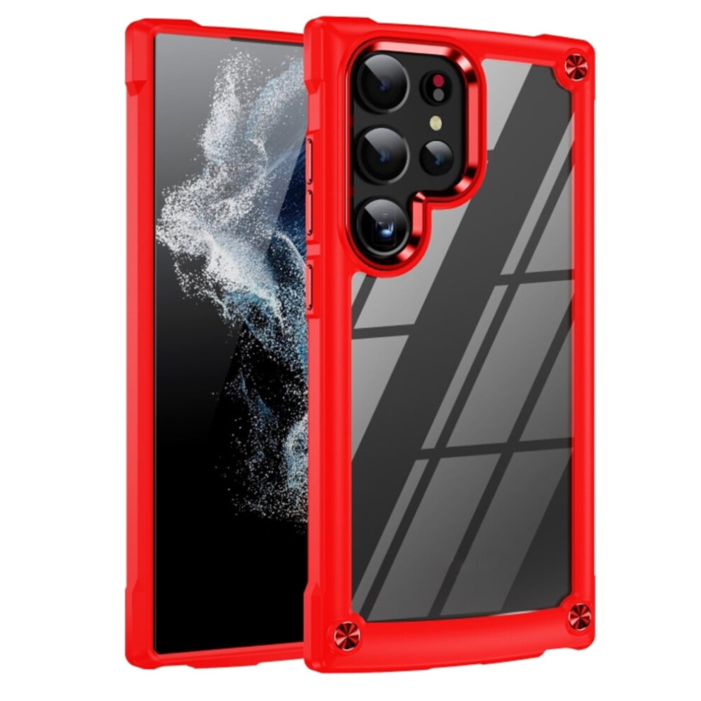 Compatible With Samsung Galaxy S24 Ultra 6.8" Case: Four-Corner Airbag, Electroplated Alloy Lens Protection, Scratch-Resistant Hard Clear Back 9418476728754