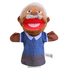 12" Family Hand Puppets (Grandpa, Mom, Dad) – Plush Role-Play Toys for Kids & Adults, Storytelling & Pretend Play