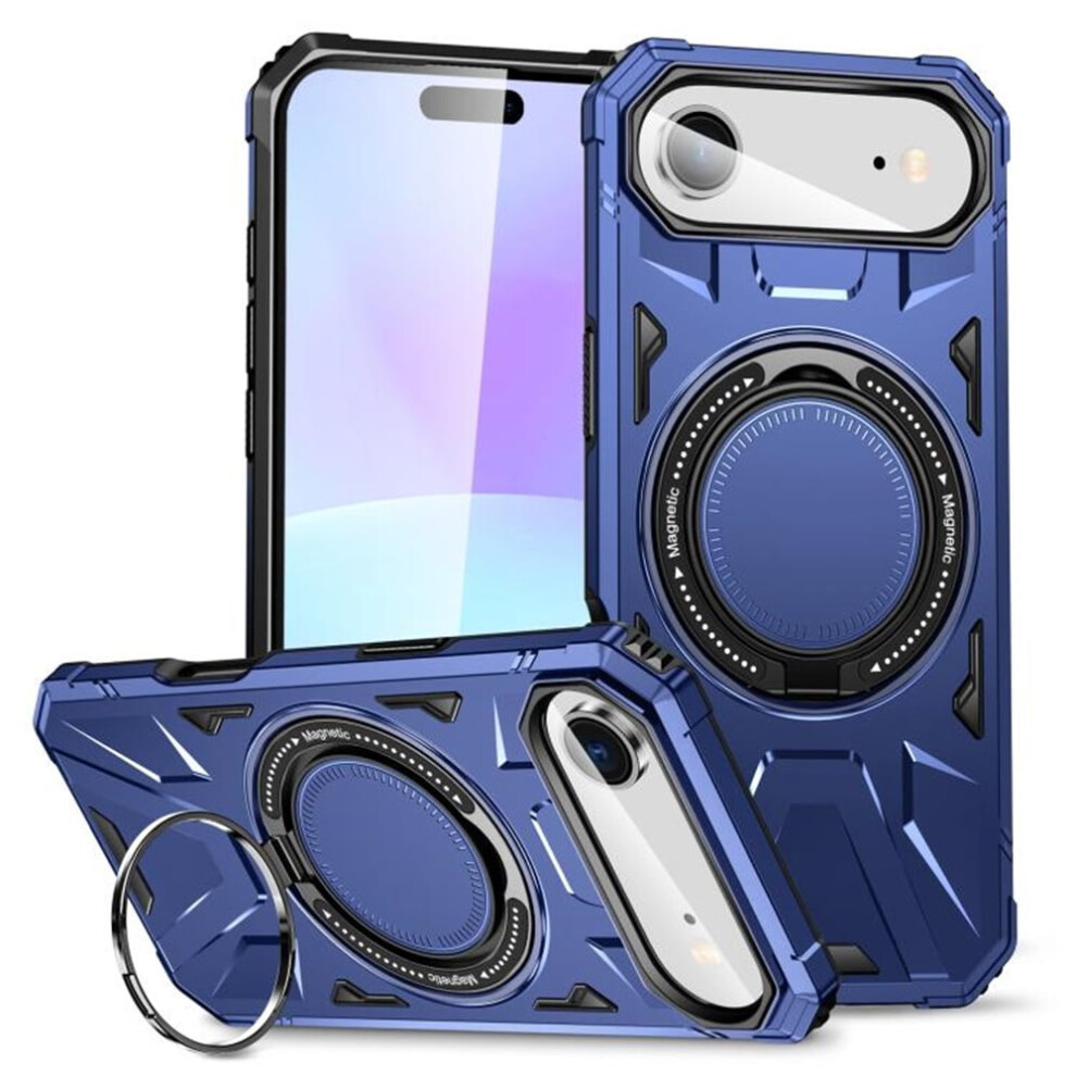 Iphone Air 6.5" Case With 360 Spin Magnetic Stand, Magsafe Compatible, 16Ft Mil-Grade Shockproof, Blue 9418476729867