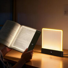 Lampe de lecture plate rechargeable à panneau LED, 3 couleurs, intensité variable
