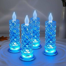 Bougies LED cristal sans flamme, décoration romantique, lot de 6