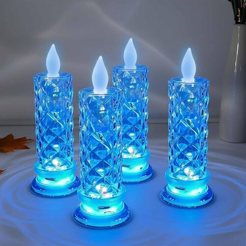 Velas de cristal LED sem chama para decoração romântica (pacote com 6)