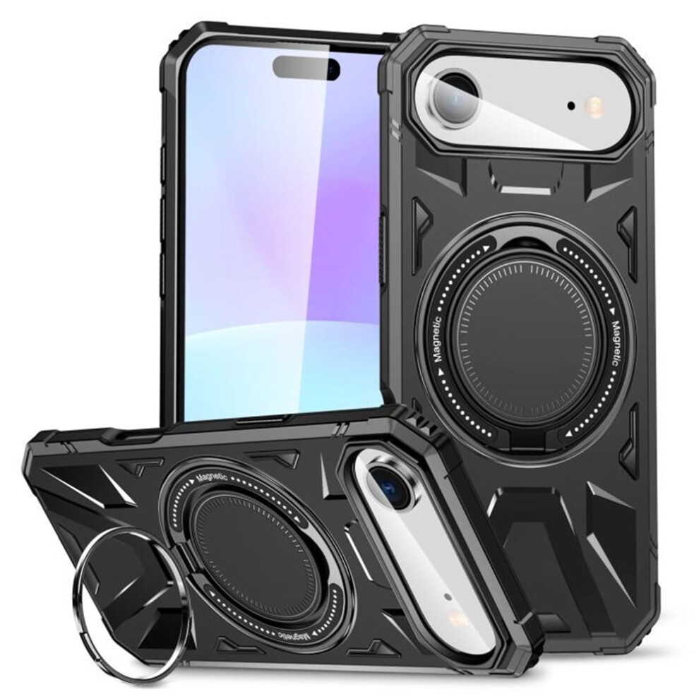 Iphone Air 6.5" Case With 360 Spin Magnetic Ring, Magsafe Compatible, 16Ft Mil-Grade Shockproof, Grey 9152228566835