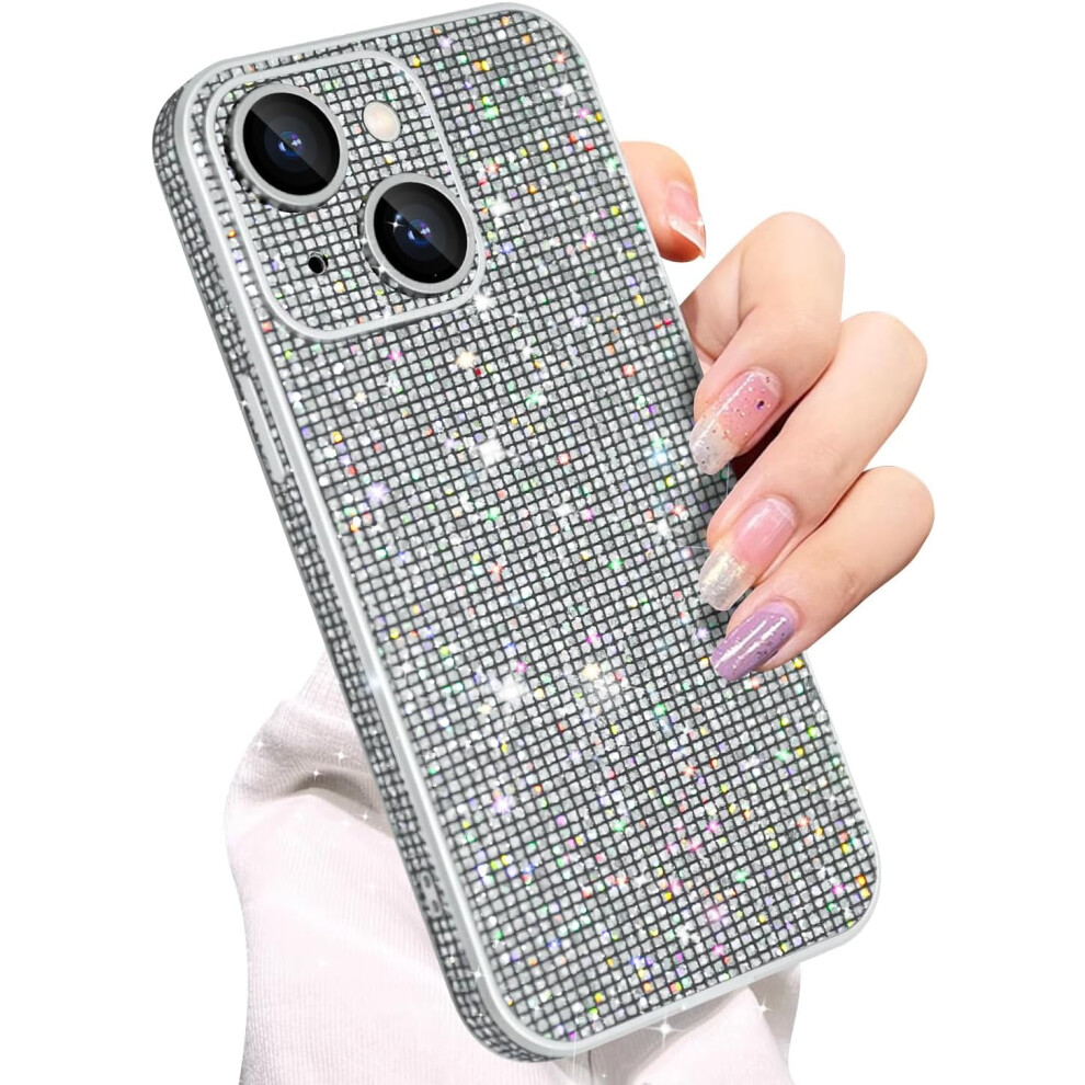 Compatible With Iphone 14 (6.1") Glitter Bling Case Â Slim, Shockproof, Camera Lens Protection, Silver 9152228566538