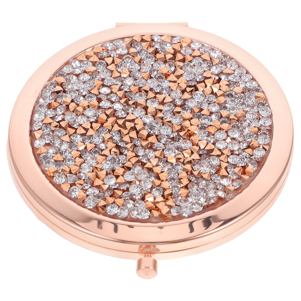 ULTNICE Rhinestone Mirror Makeup Mirror ABS Portable Women Travel 1Pcs