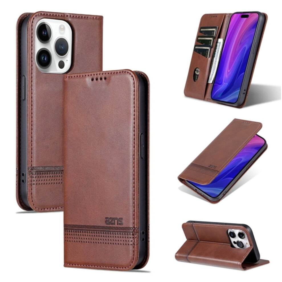 Iphone 15 Pro Pu Leather Wallet Case With Tpu Bumper And 9170372593316