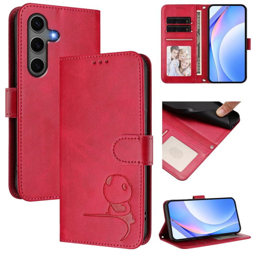 Rose Leather Flip Case For Samsung Galaxy S25+ 5G Â Rfid Wallet, Magnetic Clasp, Lanyard & Stand Red 9340959382460