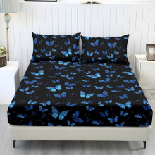 Zestaw prześcieradeł chłodzących Twin XL z głębokimi kieszeniami Butterfly Black