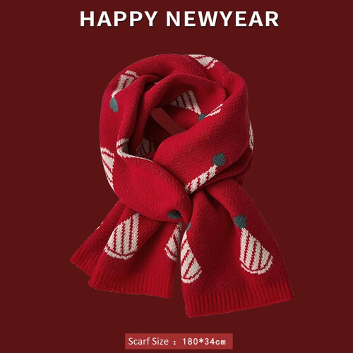 Bufanda de punto roja cálida para otoño e invierno, unisex, 1 pieza
