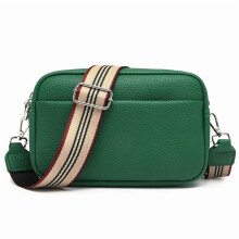Damen Schultertasche Umhängetasche Messenger Bag Leder Handtasche mit breitem Riemen