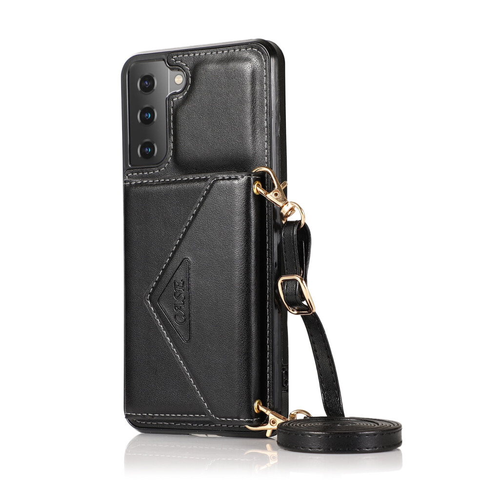 Galaxy S22 Case With Adjustable Crossbody Strap, Kickstand, Shockproof Wallet Cover For Compatible With Samsung Galaxy S22 5G Â Black 9130661963688