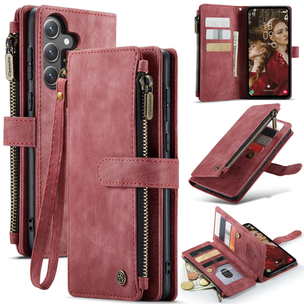 Caseme Wallet Case For Compatible With Samsung Galaxy S23 Fe Â Pu Leather Magnetic Flip, Lanyard Strap, Zipper Card Holder, 6.4-Inch 9170372177141