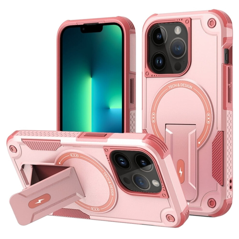 Iphone 13 Pro Max 6.7" Case Â Magsafe Compatible, Military-Grade Shockproof Tpu With Built-In Invisible Stand Pink 9165521676835