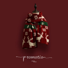 Christmas Theme Scarves, Winter Warm Scarf for Women and Men, Christmas Reindeer Snowflake Long knitted Scarfs Gifts Scarves