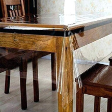 Heavy-Duty 100% Vinyl Clear/Transparent Tablecloth Top Cover Water Proof Hard Plastic Easy Clean Vinyl Spills Protector (Rectangle 60" X 90")