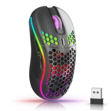 2.4G draadloze gamingmuis met RGB-achtergrondverlichting, 6 knoppen, Type-C