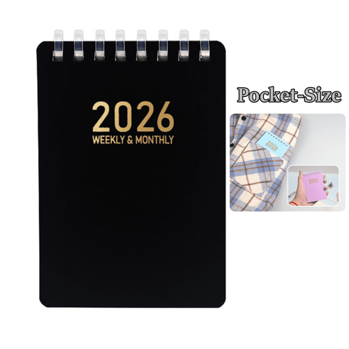 Lommekalender2026A7Ugentlig Månedlig Mini Planner4.25x