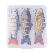 Realistic Multi-Jointed Fish Popper Swimbaits, Spinner & Crankbaits for Bass, Trout, Walleye – 3-Pack, Freshwater & Saltwater Compatible