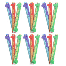 20Pcs Wooden Dinosaur Ruler Kids School Measuring Tool Assorted Color