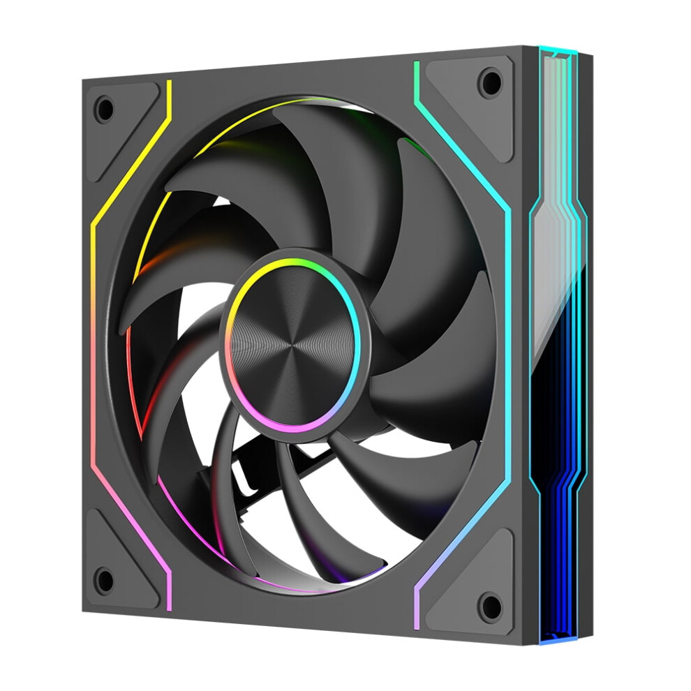 12Cm Computer Chassis Fan Argb 4 Pin Pwm Quiet Cooling Fan ( Positive) Black 9165521677603