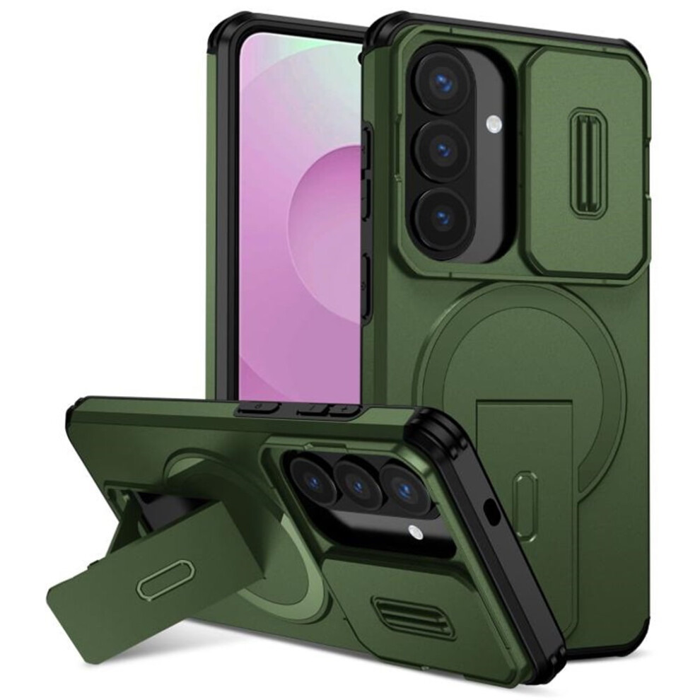 Samsung Galaxy S26 5G 6.3" Case Â Magsafe, Invisible Fold Stand, Sliding Camera, Shockproof, Dropproof, Green 9165521678037