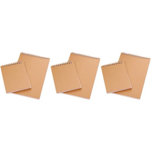 6Stk DIY Malbuch Hardcover Hellbraun Robust Für Marker