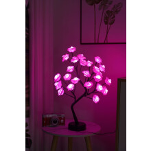 Lampa w kształcie drzewa różanego zasilana przez USB/baterię, lampka nocna Bonsai z 24 diodami LED do sypialni, biura, akademika — romantyczny