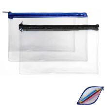 Estojo transparente com zíper, fácil de limpar, organizador de PVC impermeável e leve, com zíperes costurados para maior resistência. Ideal para