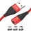 Cabo magnético USB para USB-C Lightning Micro-USB 1m Vermelho 1
