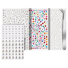 Adhesive Pearl Stickers for Creative Projects, Smooth Surface Clear Acrylic Rhinestones with Self Adhesive Backing, Reusable High Gloss Jewel