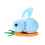 Easter Pop Up Card with Bunny Eggs Flowers 1pc 1