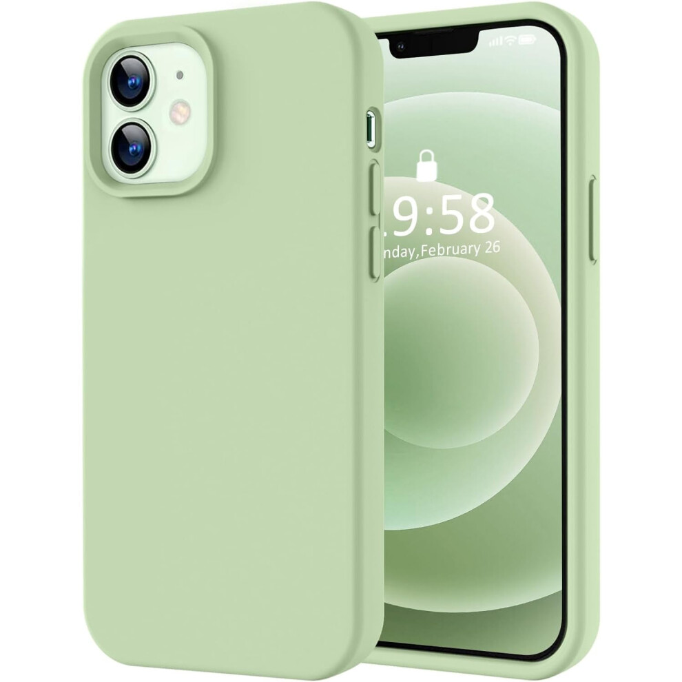 Premium Silicone Iphone 12 & 12 Pro Case (6.1") Â Soft Microfiber Lining, Shockproof, Anti-Scratch, Matcha 9165521679492