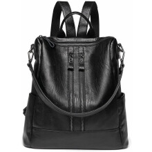 Rucsac din piele pentru femei, rucsac de călătorie cu aspect vintage și înveliș rezistent la apă, rucsac casual cu poșetă convertibilă