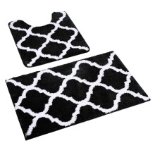 Tapis de bain extra épais, tapis de bain en microfibre floquée et absorbante, tapis shaggy antidérapant pour baignoire et douche, design ultra
